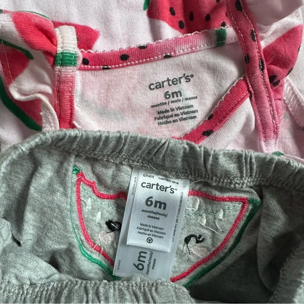 Carter's | 2-Piece Watermelon Bodysuit & Shorts Set | Size 6 Months
